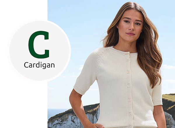 Sommerstrickjacke mit kurzem Arm Sommerliche Strickmode im englischen Stil