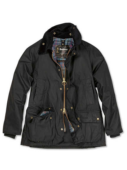 Gewachste Barbour-Jacke 'Bedale' in Schwarz