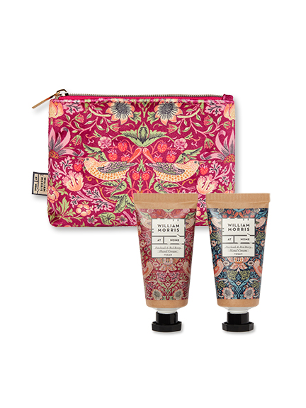 Zwei Handcremes mit Tasche im William Morris Design