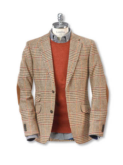 Glencheck-Sakko aus Harris Tweed