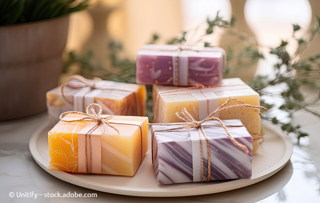 Stapel mit schönen Seifen